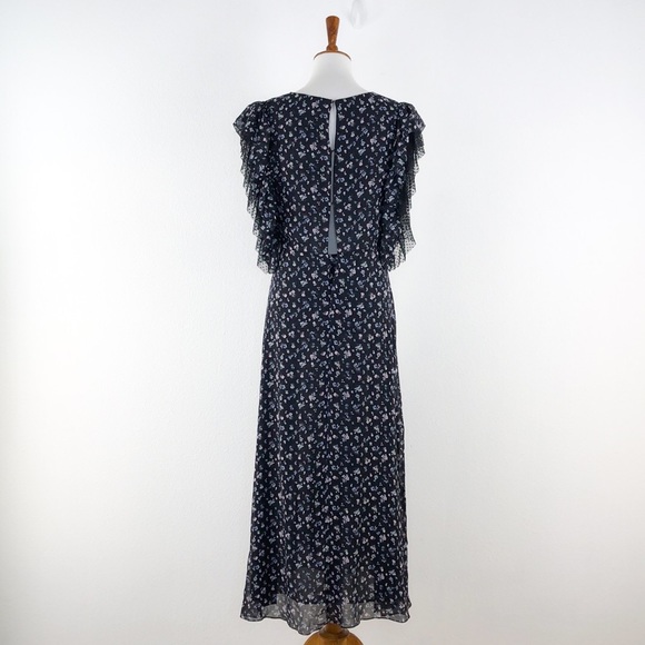 LoveShackFancy Floral Silk Georgette Midi Dress - Picture 6 of 9